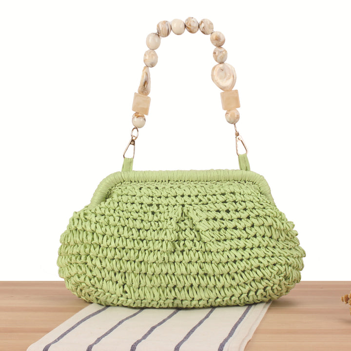 Handbag with Decorative Wooden Handles Bowlift
