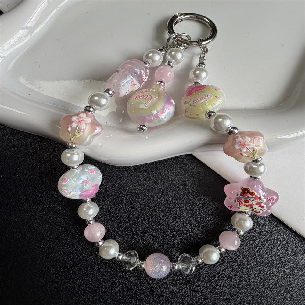 Cute Beaded Charm Keychain Bowlift