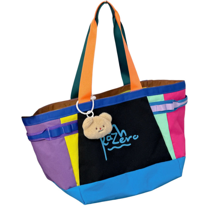Colorful Canvas Beach Tote Bag Bowlift