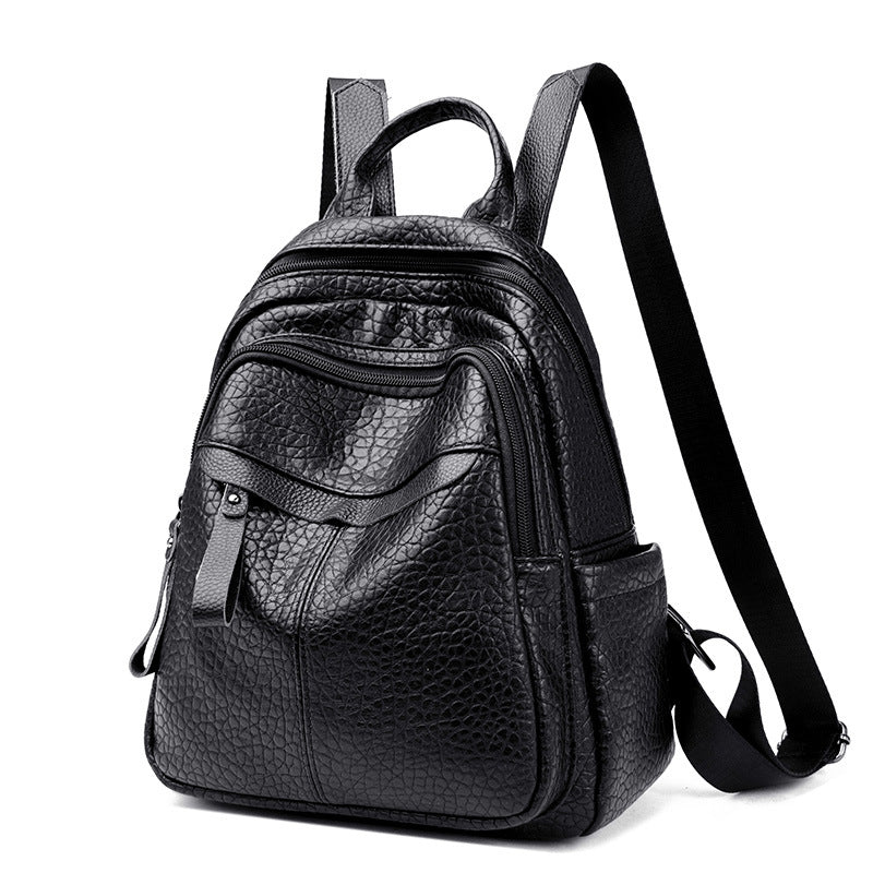 Multi-Compartment Textured Backpack Bowlift