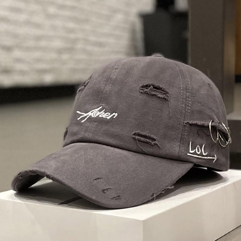 Men's Distressed Denim Cap Bowlift