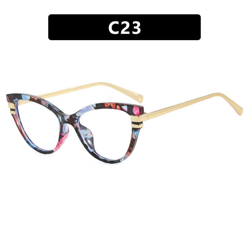 Ladies Cat-Eye Sunglasses with Elegant Plastic Frame and Golden Accents Bowlift