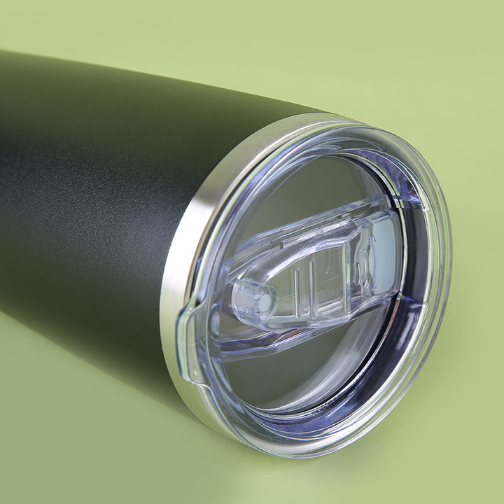 Stainless Steel Tall Slim Thermal Travel Tumbler With Spill-Resistant Clear Slider Lid