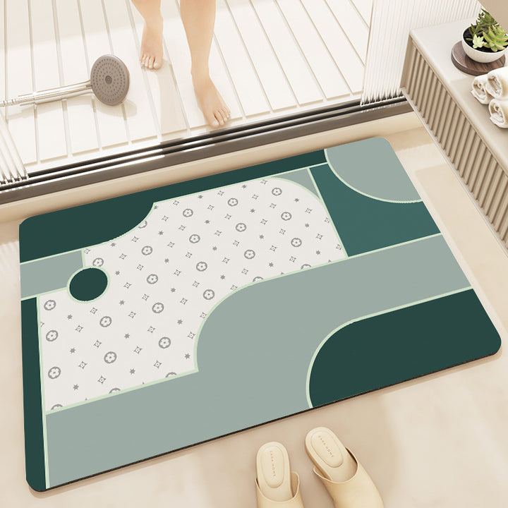 Textured Abstract Design Bath Mat Bowlift