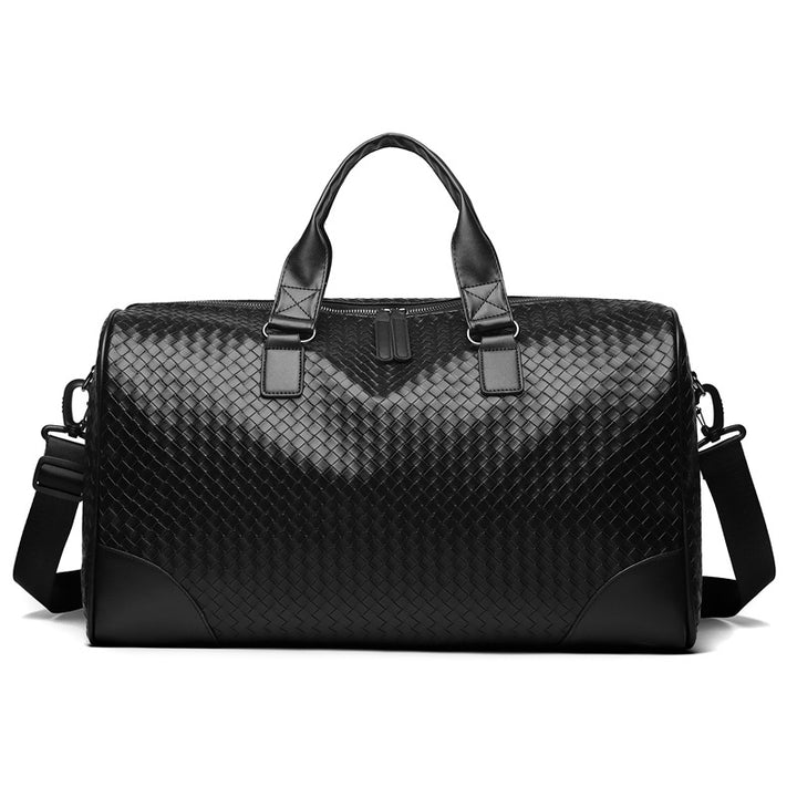 Luxury Woven Leather Weekend Duffle Bag Bowlift