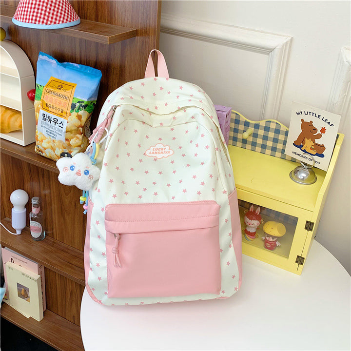 Star Patterned Casual Backpack Bowlift