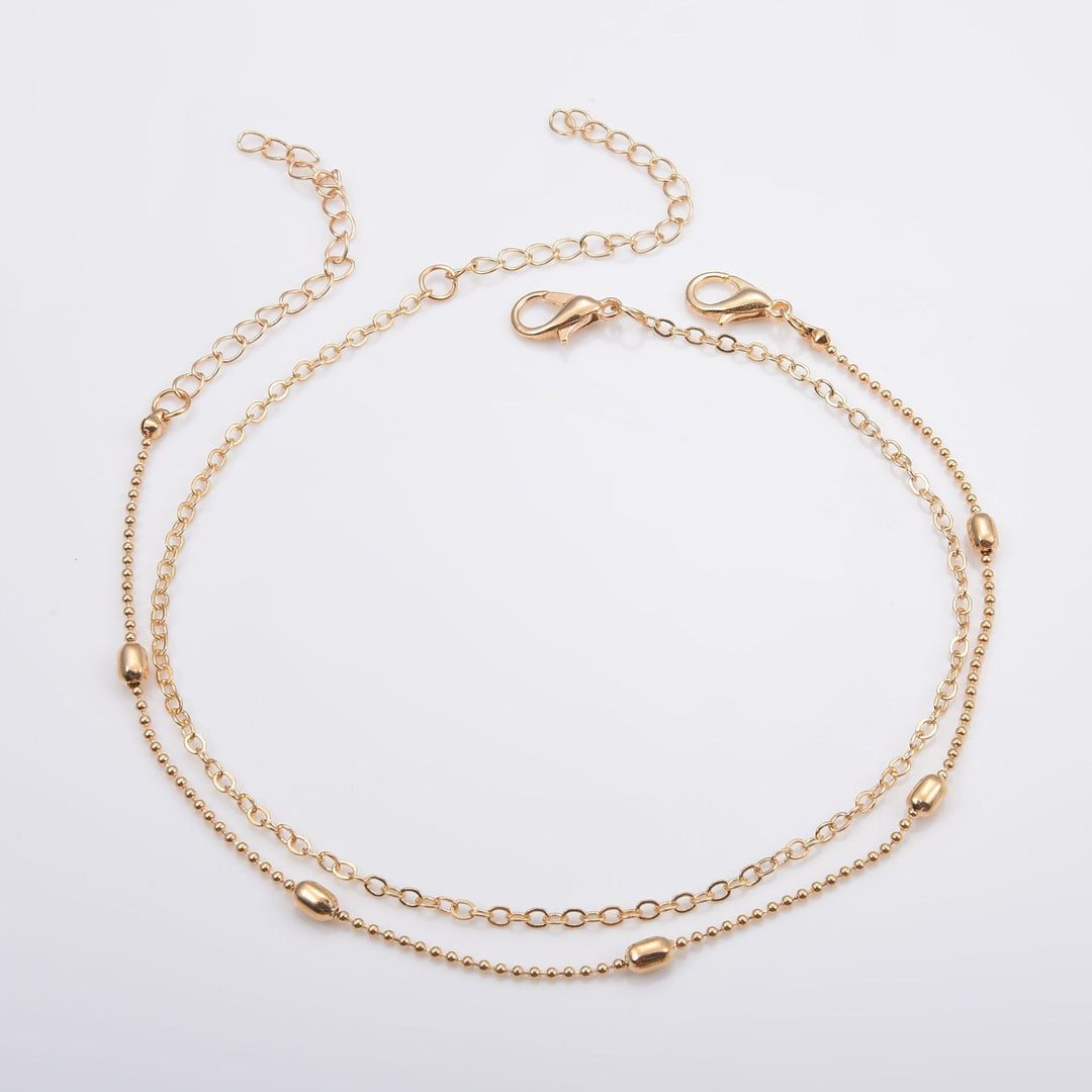 Delicate Layered Chain Anklet Bowlift