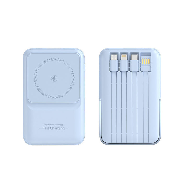 Portable power bank with magnetic charging technology and integrated cable management Bowlift