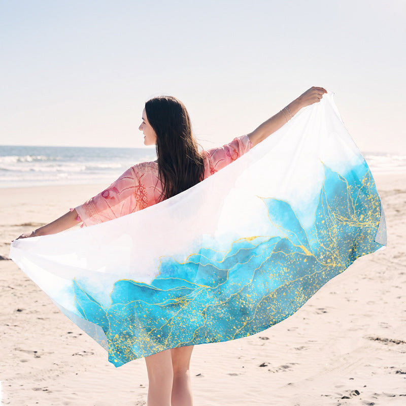 Beach towel with elegant jellyfish pattern Bowlift