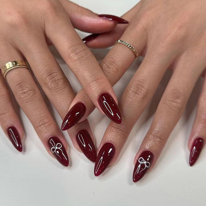 Elegant Stiletto Press-On Nail Extensions Bowlift