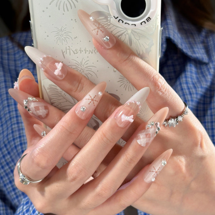 Elegant Glossy Square Press-On Nail Set