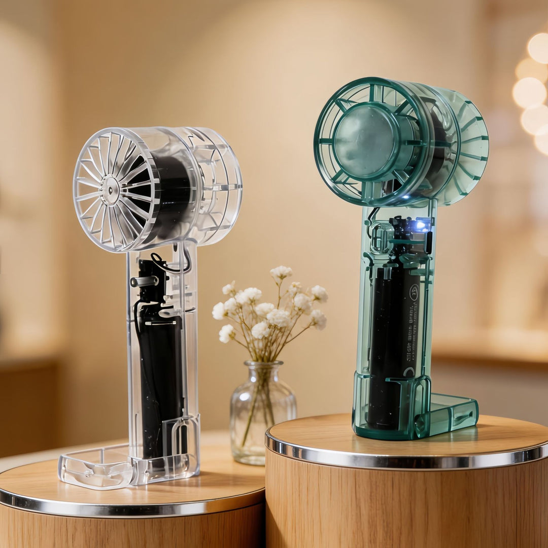 Women Portable Mini Hand Fan with Rechargeable Battery and USB Connection Bowlift