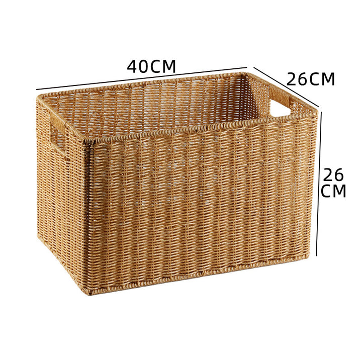Handcrafted Rectangular Wicker Storage Bin Bowlift