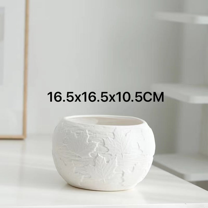 Artistic Textured Ceramic Planter Bowlift