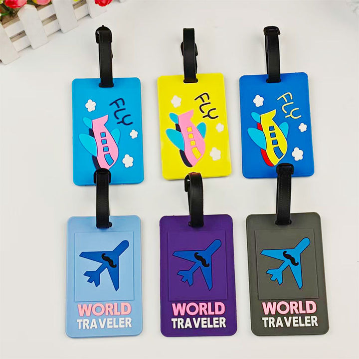 Unisex Travel-Themed Silicone Luggage Tag Bowlift