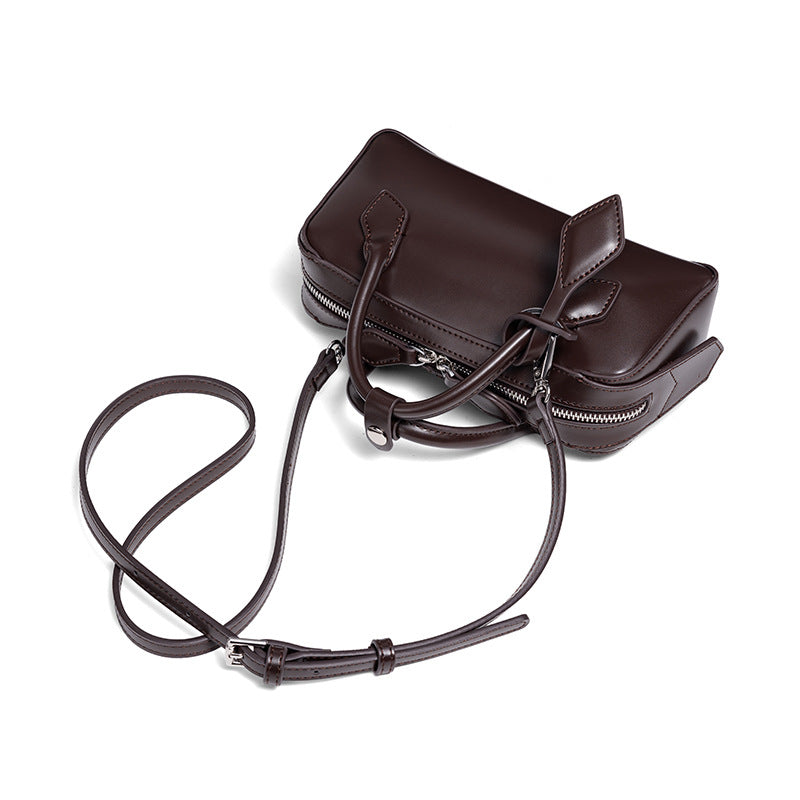 Structured Leather Mini Satchel Bowlift