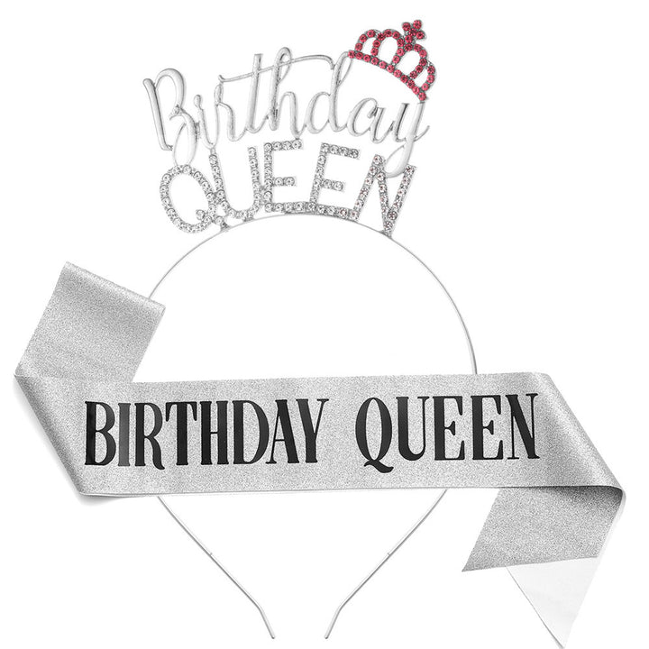 Ladies Glitter Headband with "Birthday Queen" lettering Bowlift