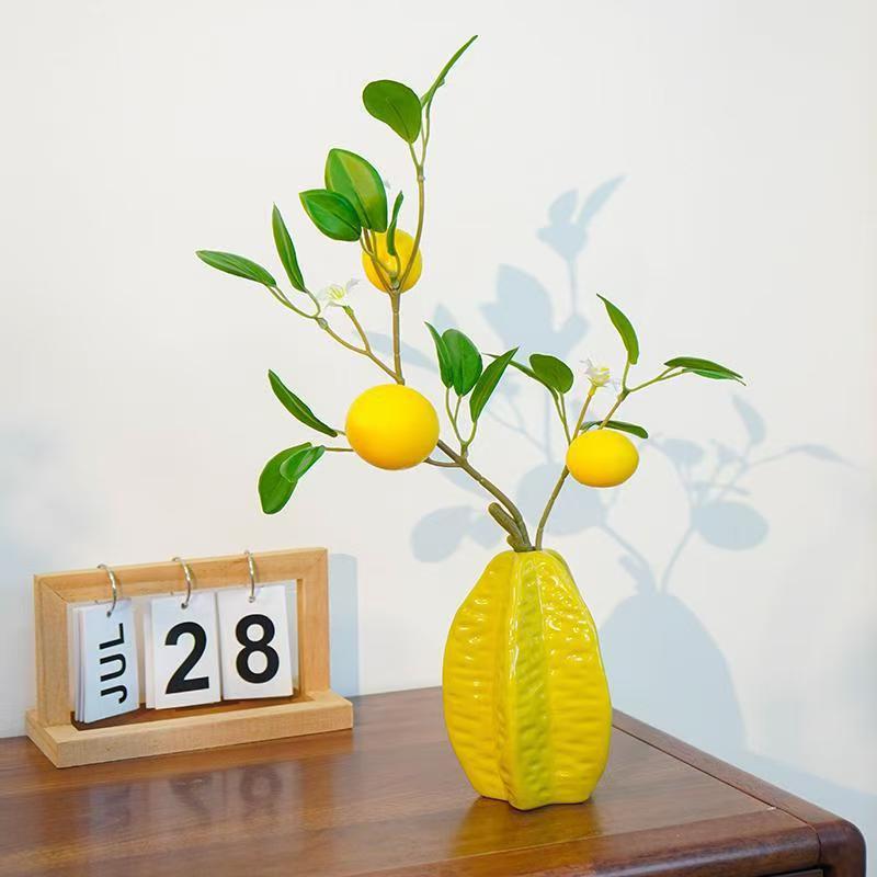 Lemon-Shaped Decorative Vase