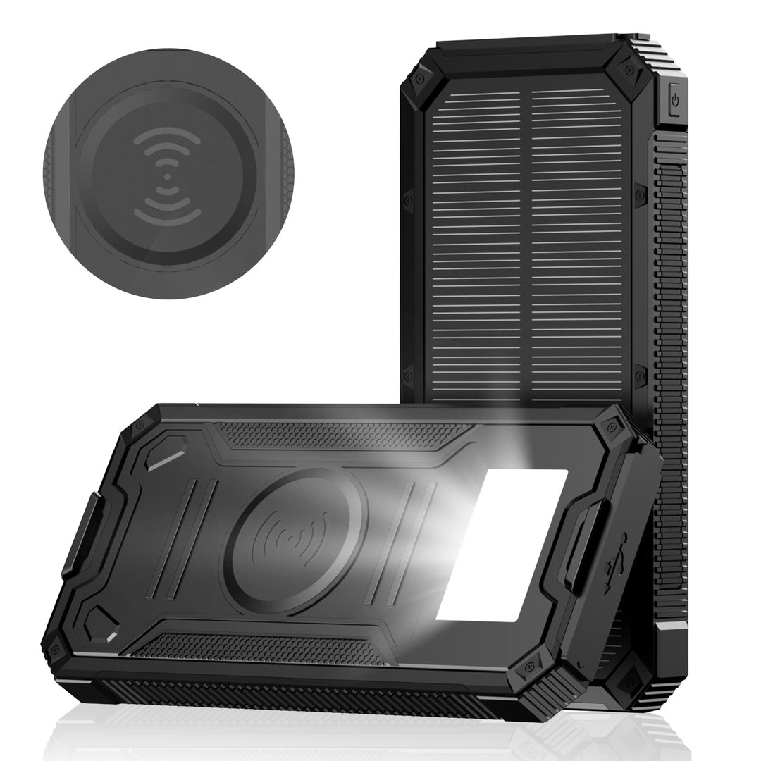 Solar-powered power bank with fast charging function and wireless charging option Bowlift