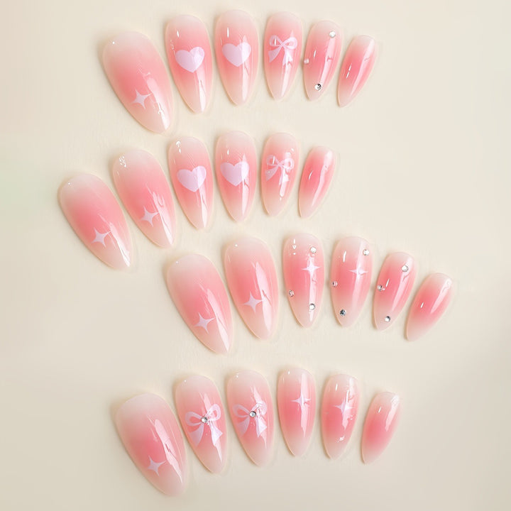 Artificial Nail Set with Romantic Design Bowlift