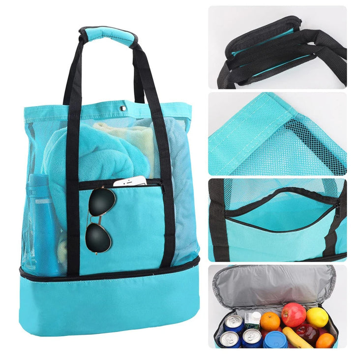 Unisex Spacious Square Shopping Bag with Insulated Interior Compartment Bowlift