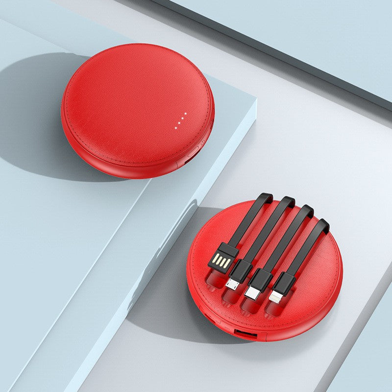 Portable charger with integrated cable management and LED display Bowlift