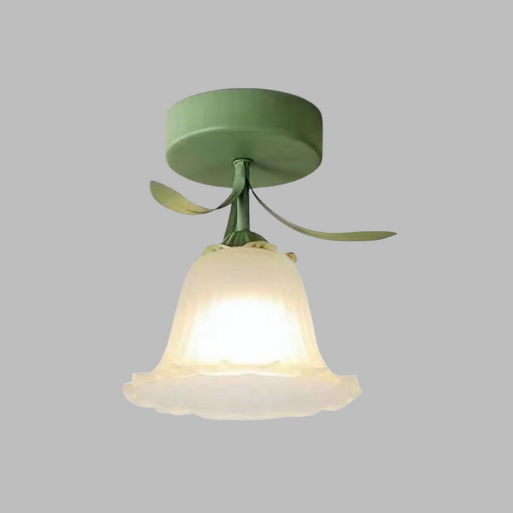 BowLift | Ceiling Light with Floral Glass Shade Design