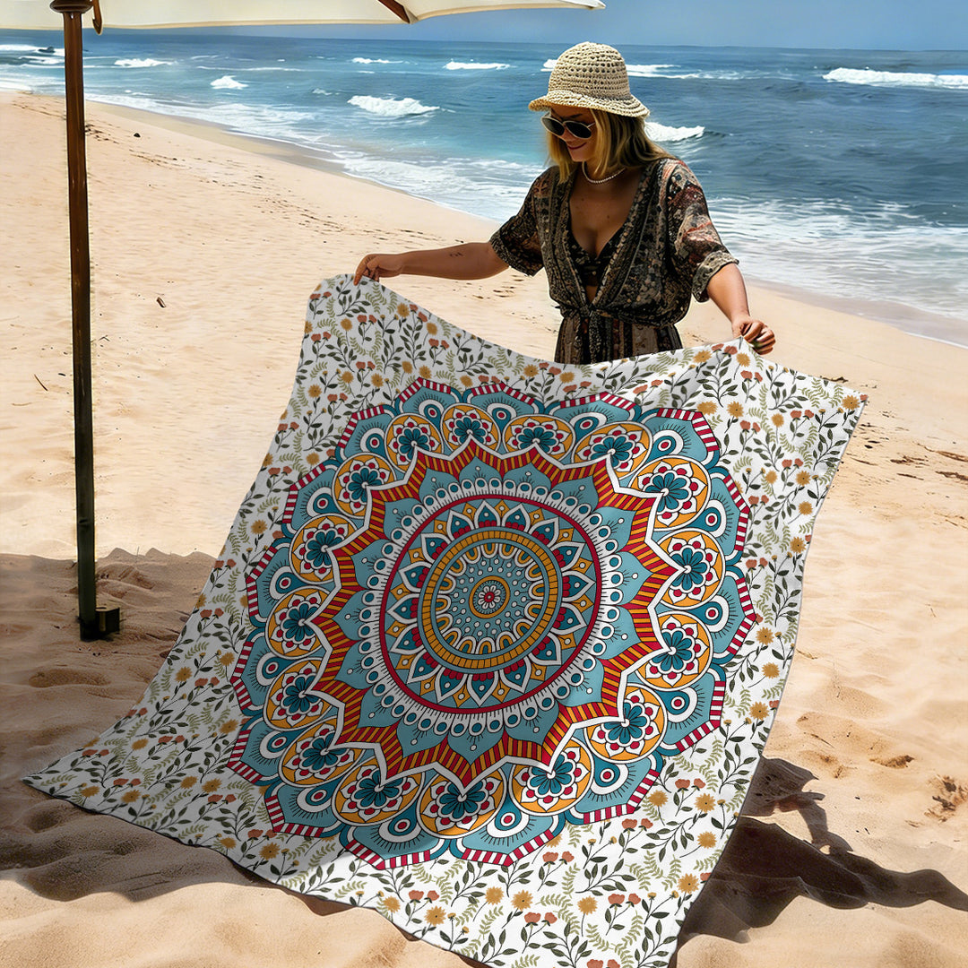 Mandala Design Beach Mat Bowlift