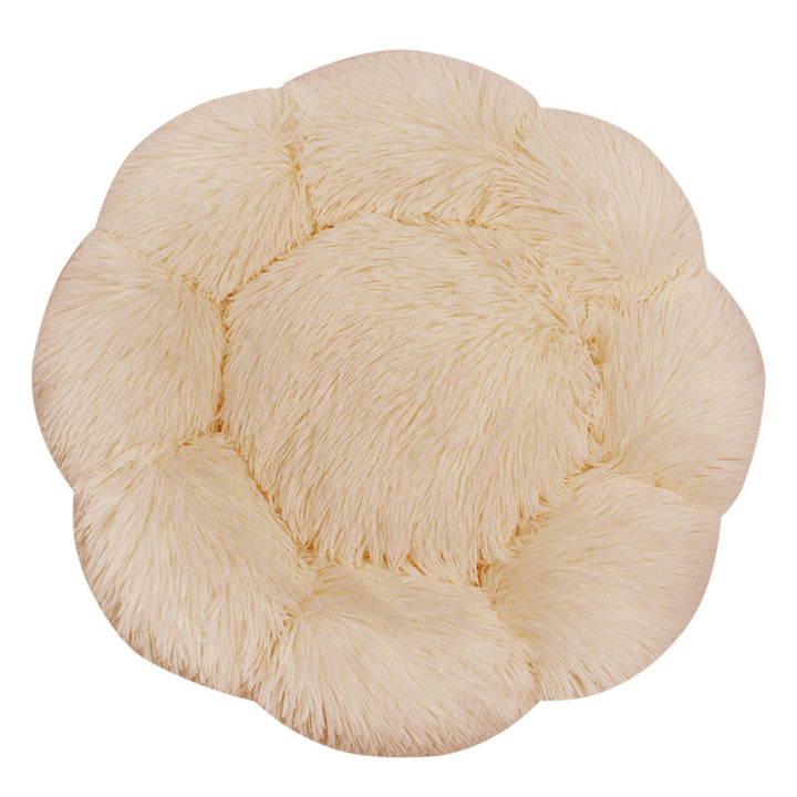 Flower-Shaped Plush Dog Bed