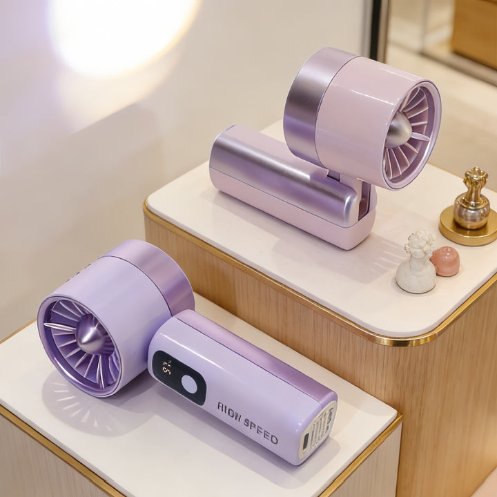 Ladies portable high-speed fan with LCD display Bowlift
