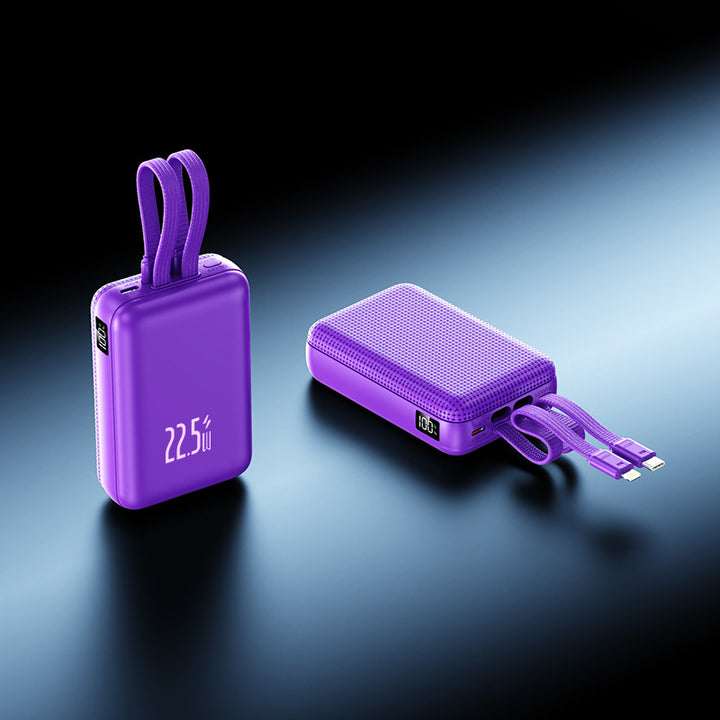Portable power bank with powerful fast charging function and innovative cable management Bowlift