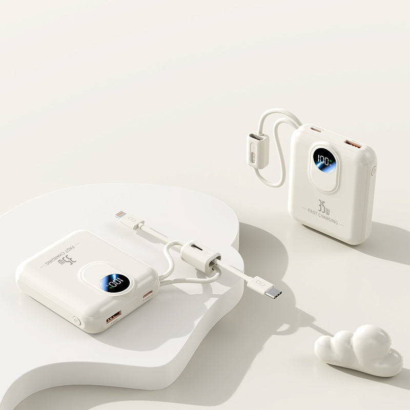 Power bank with fast charging function and integrated charging cables Bowlift