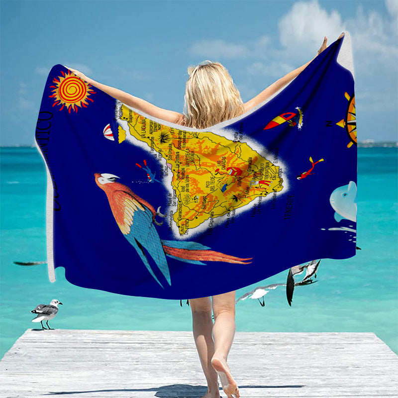 Beach towel with unique geographical motifs Bowlift