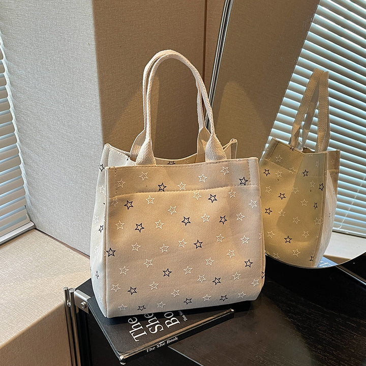 Casual Star-Patterned Mini Tote Bag