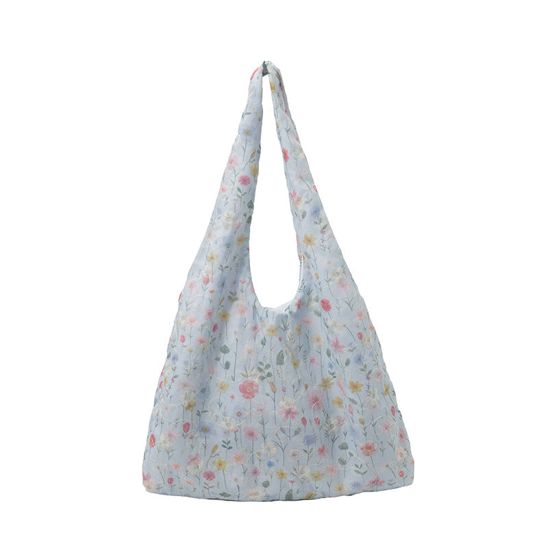Practical Flower Print Tote Bag Bowlift