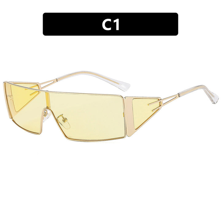 Women geometric sunglasses with futuristic design and durable frame Bowlift