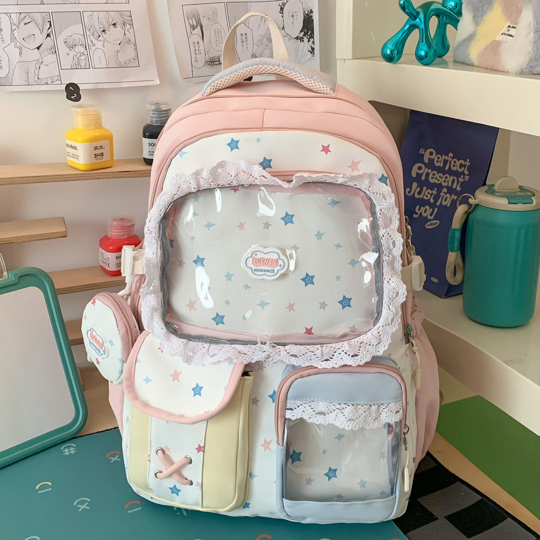 Whimsical Star-Embellished Cute Backpack Bowlift