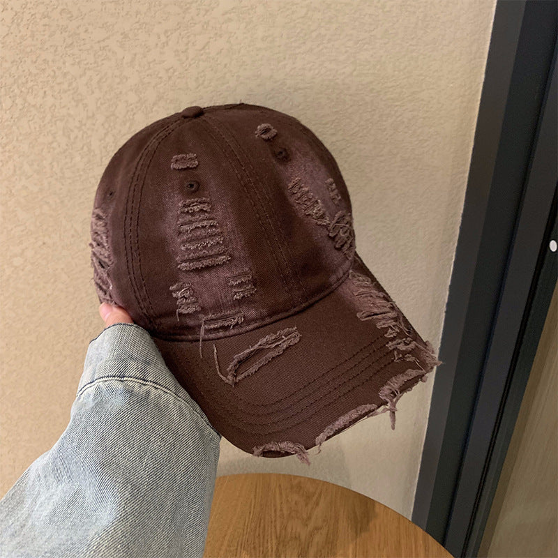 Women's Distressed Cotton Baseball Cap Bowlift 1784270737