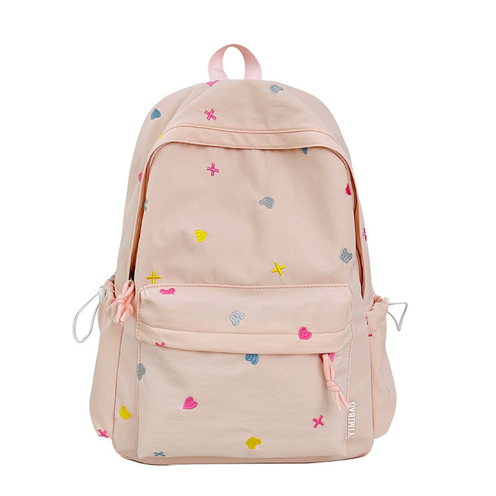 Playful Heart-Patterned Backpack Bowlift