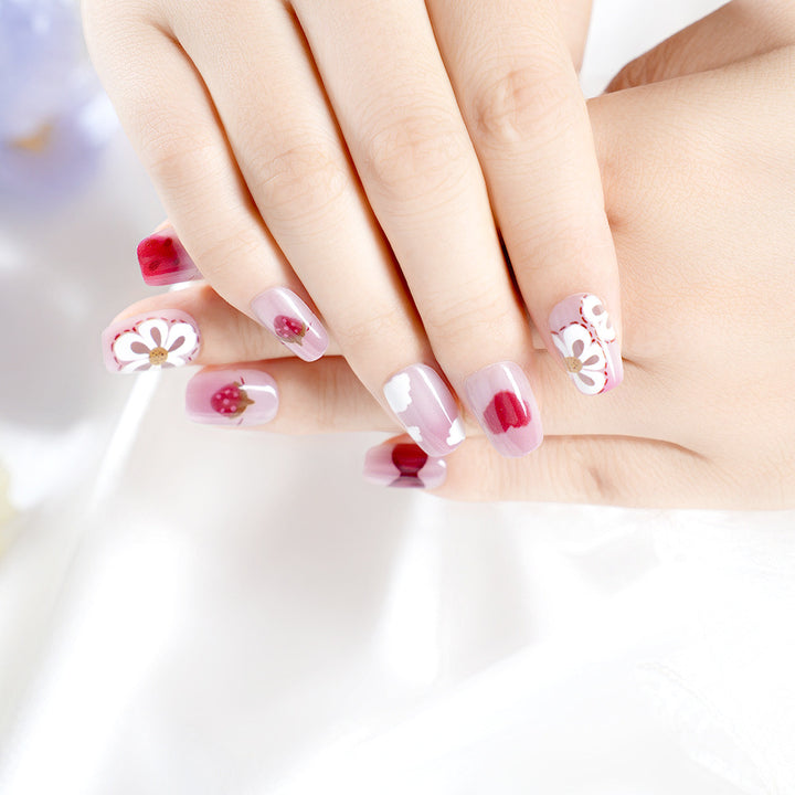 Artistic Floral-Patterned Press-On Nail Set Bowlift