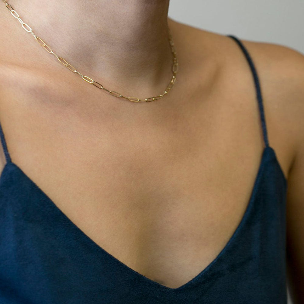 Sleek Long Link Chain Necklace Bowlift