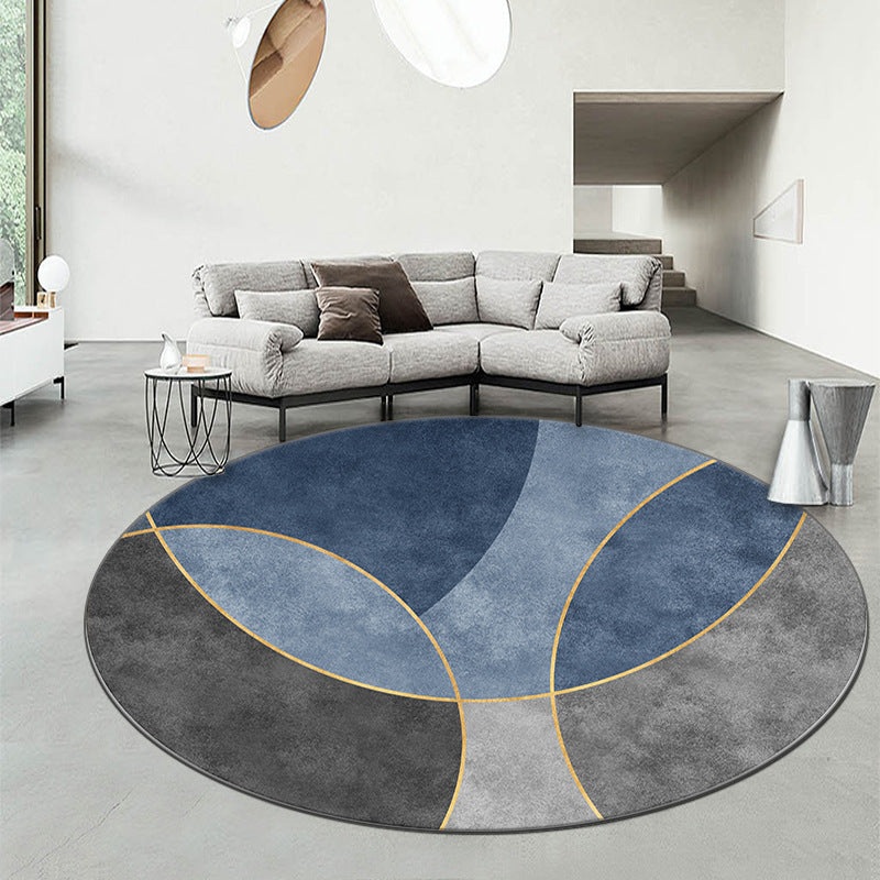 Geometric Patterned Round Area Rug Bowlift