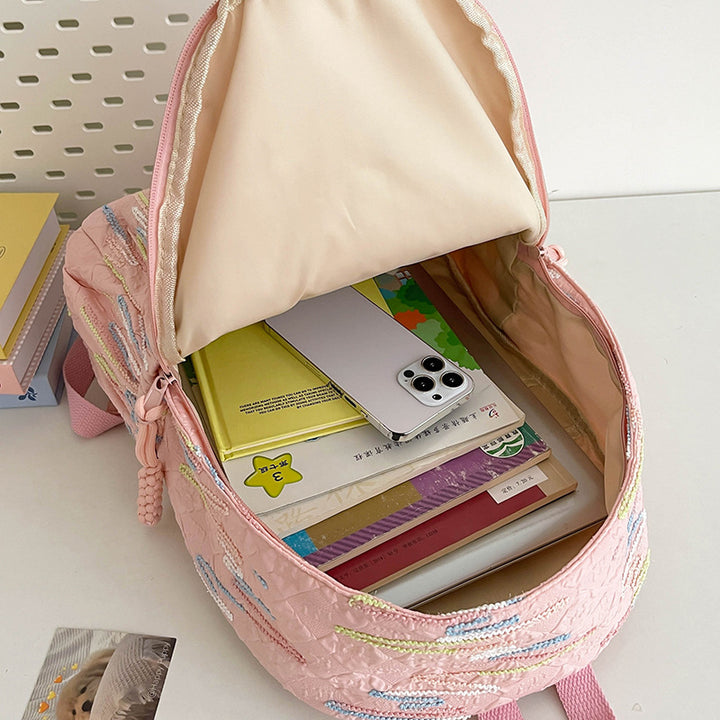Patterned Backpack with Additional Compartments Bowlift