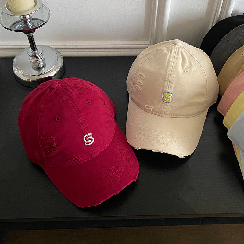 Unisex Distressed Embroidered Baseball Cap Bowlift