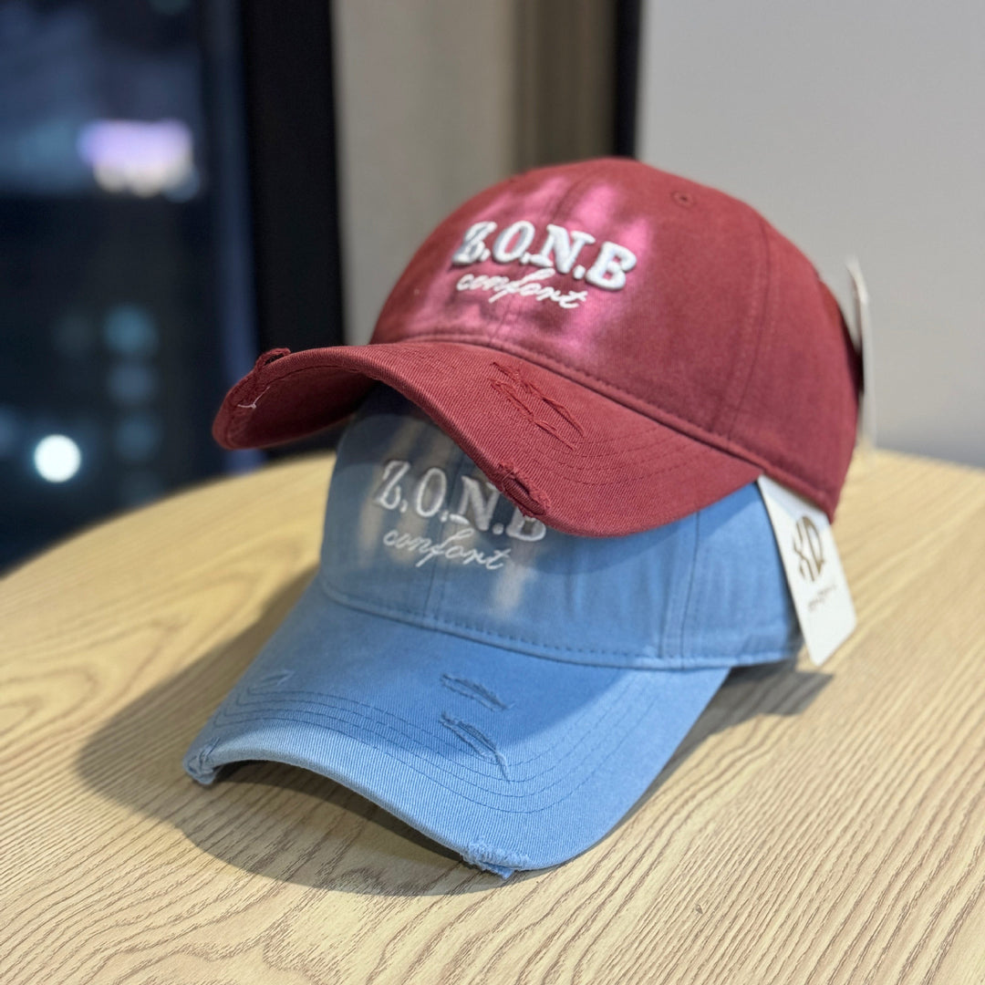 Unisex Distressed Cotton Baseball Cap Bowlift