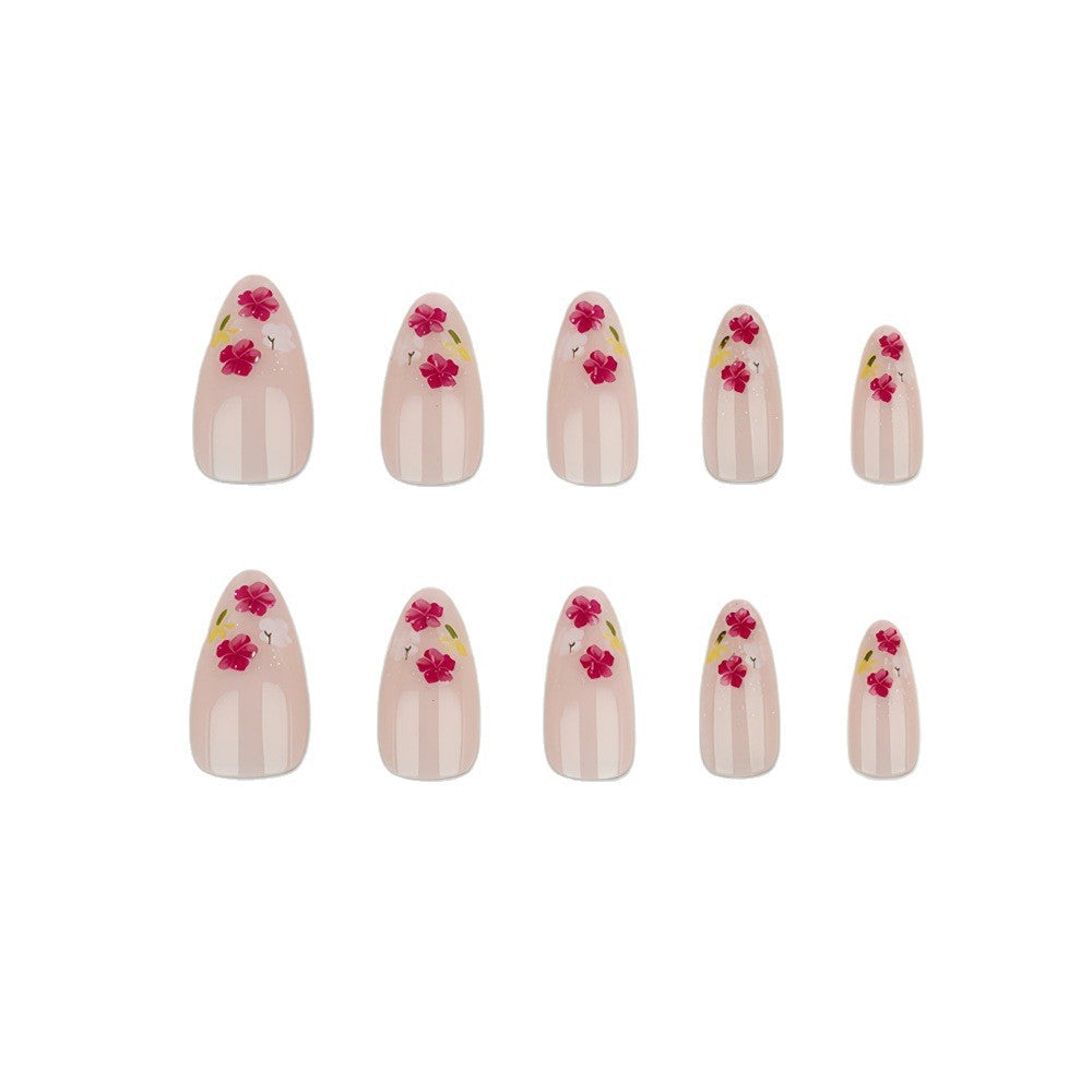 Fake nails with floral accents Bowlift