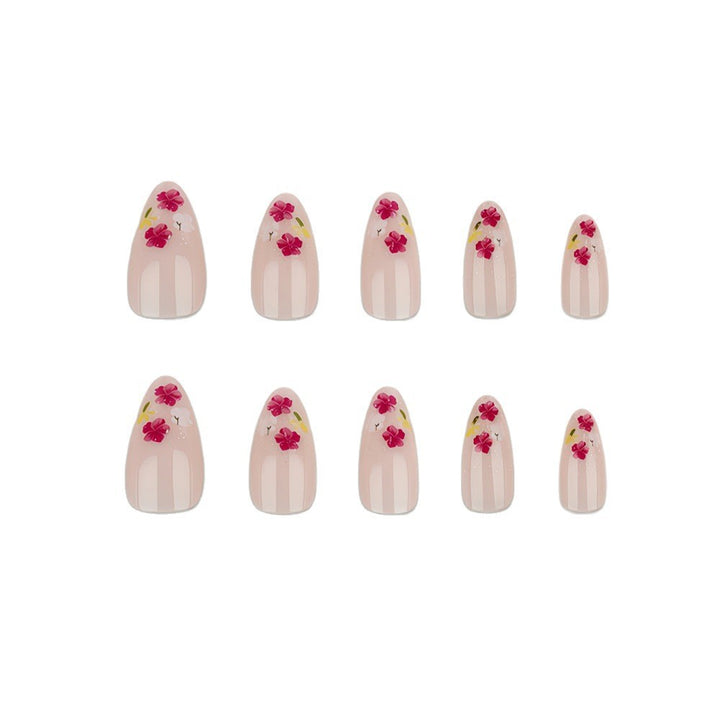 Fake nails with floral accents Bowlift