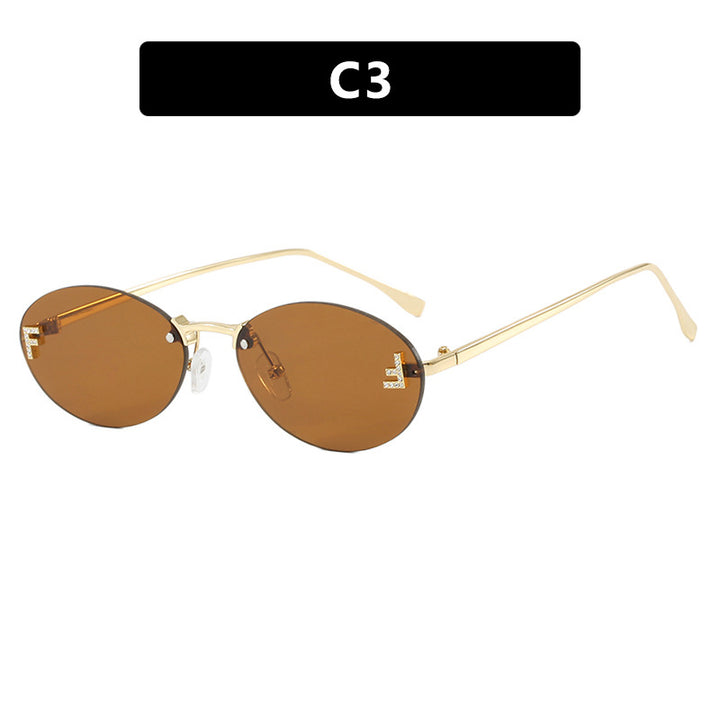 Women's fashionable sunglasses with elegant mirrored lens front and delicate metal frame Bowlift