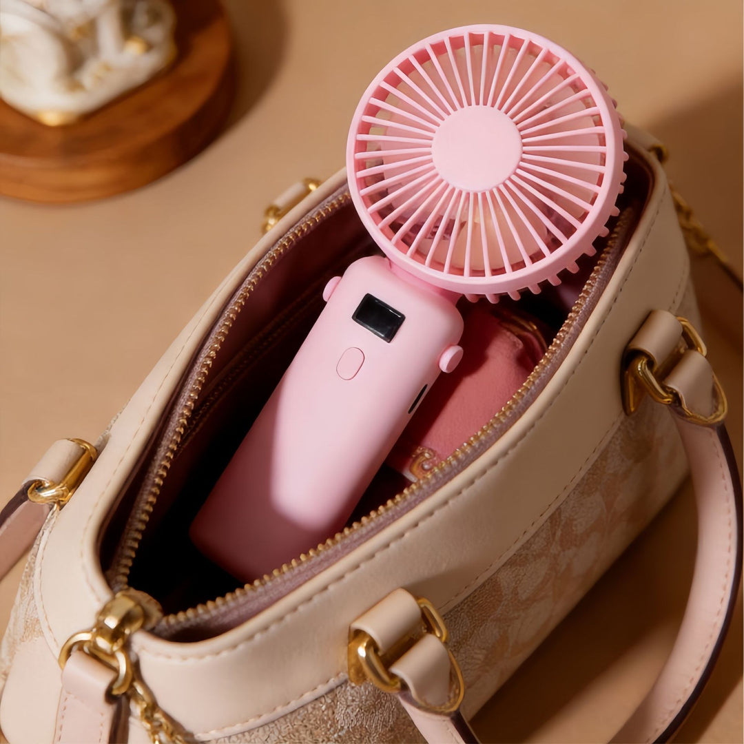Ladies Portable USB Fan with Digital Speed Display Bowlift
