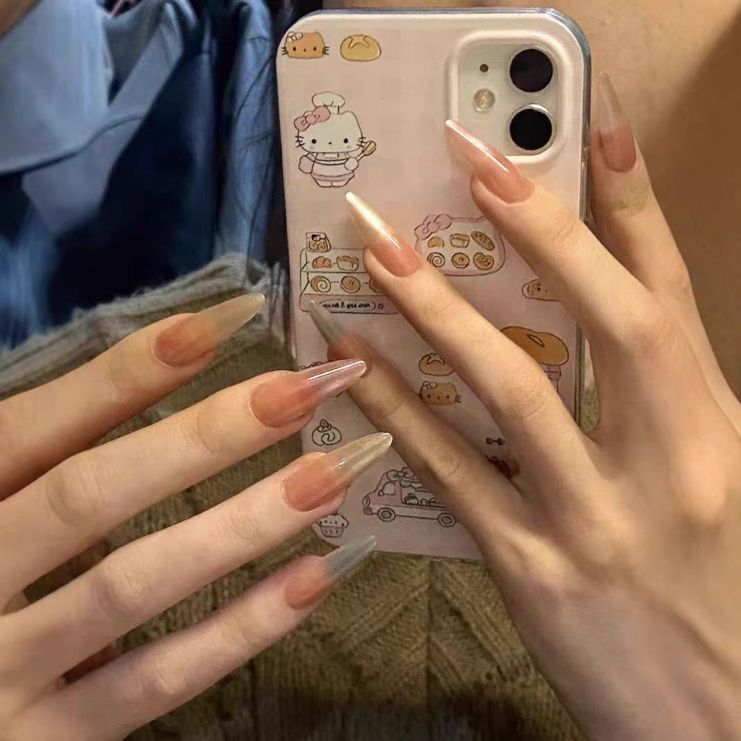 Ombre Glossy Press-On Nail Extensions Bowlift